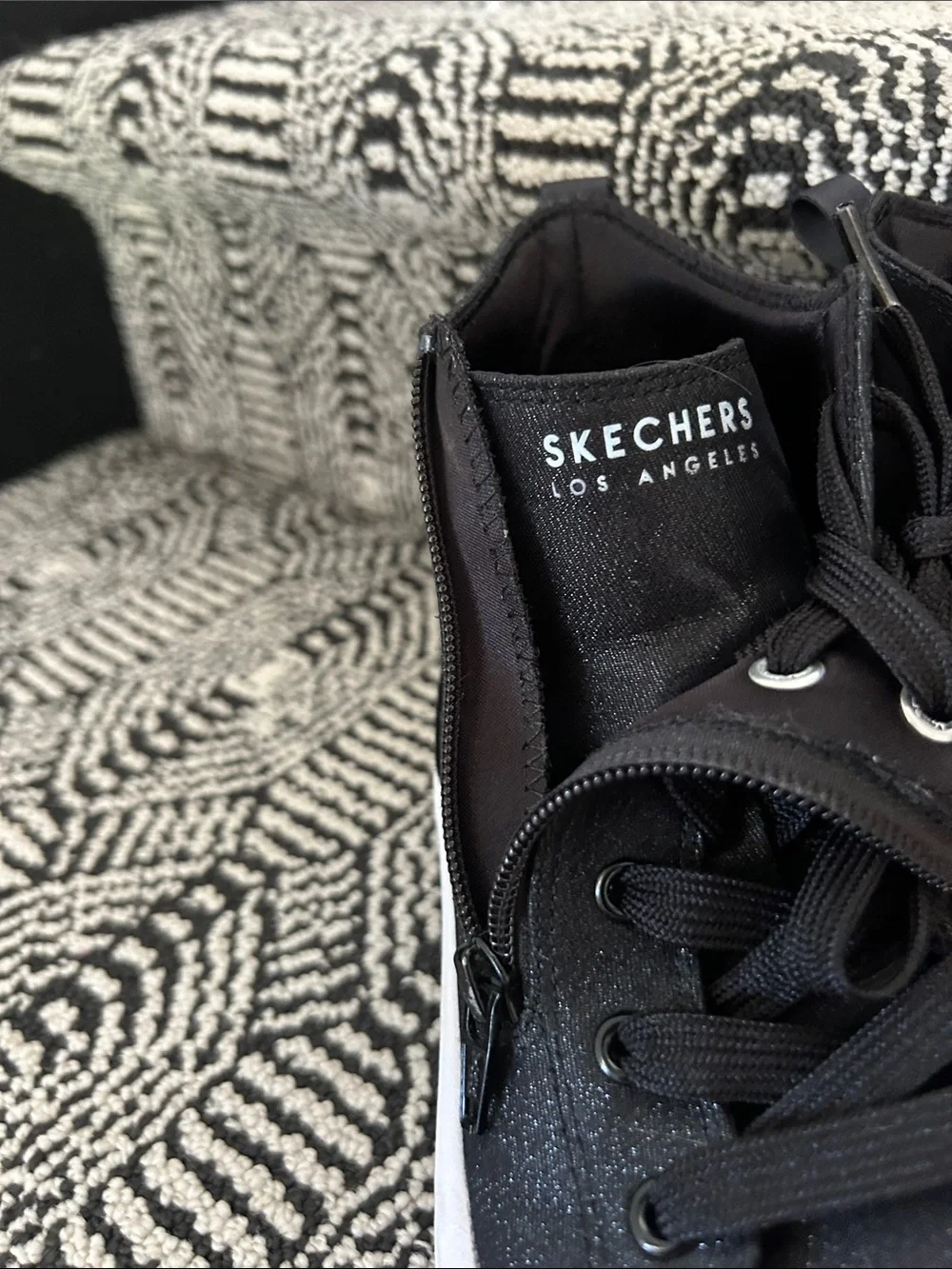 Skechers Hyperlift Black High-Top Platform Sneakers